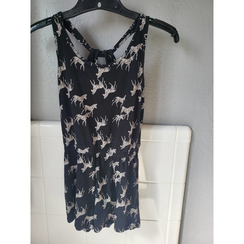 Old Navy Black Zebra Romper - Size Large (girls)